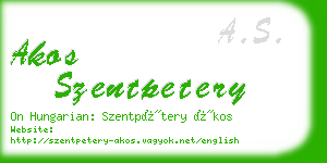 akos szentpetery business card